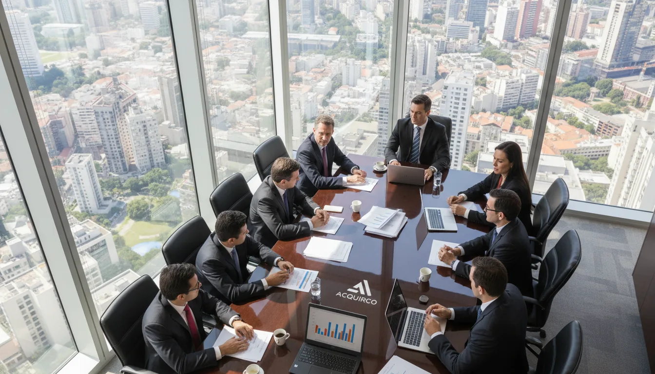 Executivos em reunião sobre aquisição da Desktop pela Claro | Imagine Company - Agência de Marketing e Vendas em Goiânia - GO - BRASIL