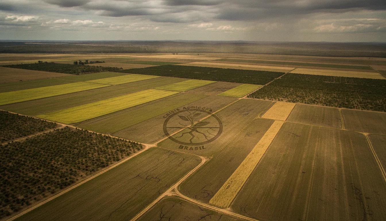 Vista aérea de campos de arroz e trigo com céu nublado | Imagine Company - Agência de Marketing e Vendas em Goiânia - GO - BRASIL
