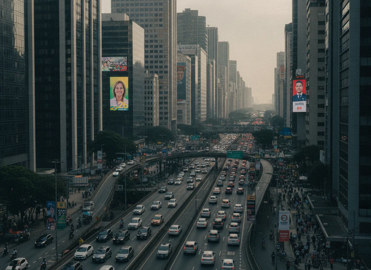 Trânsito em avenida movimentada de São Paulo com prédios altos | Imagine Company - Agência de Marketing e Vendas em Goiânia - GO - BRASIL
