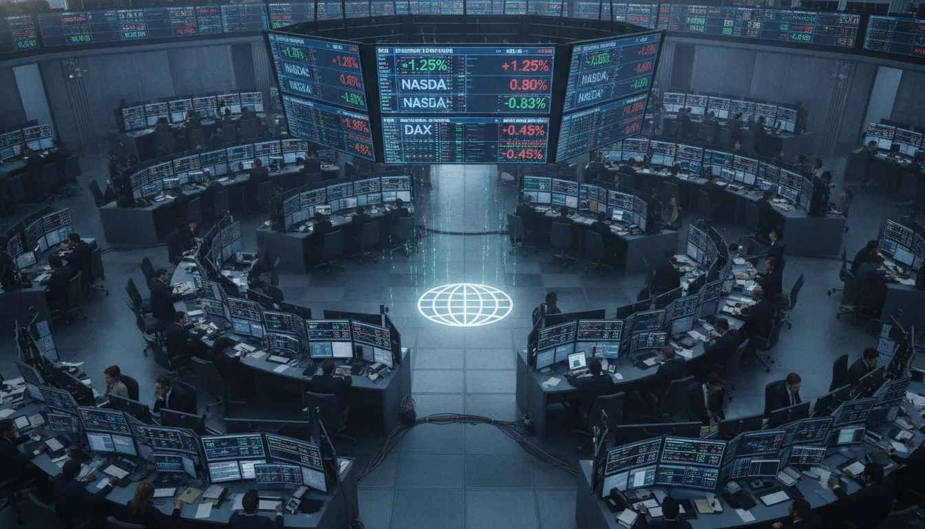 Sala de mercado financeiro com monitores mostrando índices econômicos | Imagine Company - Agência de Marketing e Vendas em Goiânia - GO - BRASIL