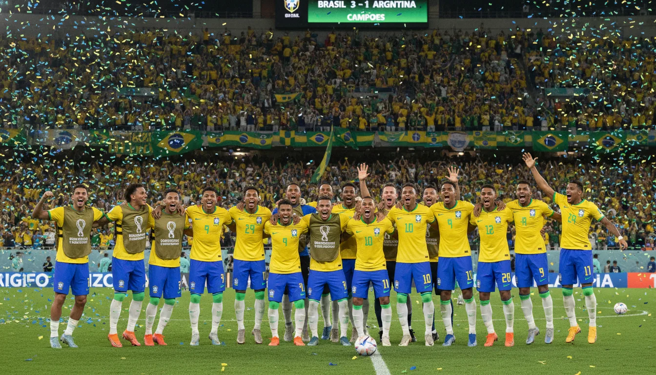 Jogadores da Seleção Brasileira celebram vitória no Maracanã com torcida ao fundo | Imagine Company - Agência de Marketing e Vendas em Goiânia - GO - BRASIL