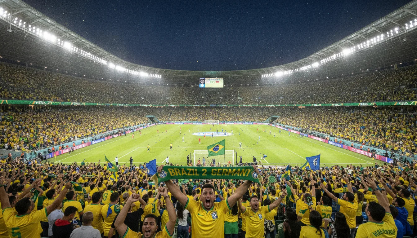 Torcedores do Brasil vibram em estádio na Copa do Mundo 2026. | Imagine Company - Agência de Marketing e Vendas em Goiânia - GO - BRASIL