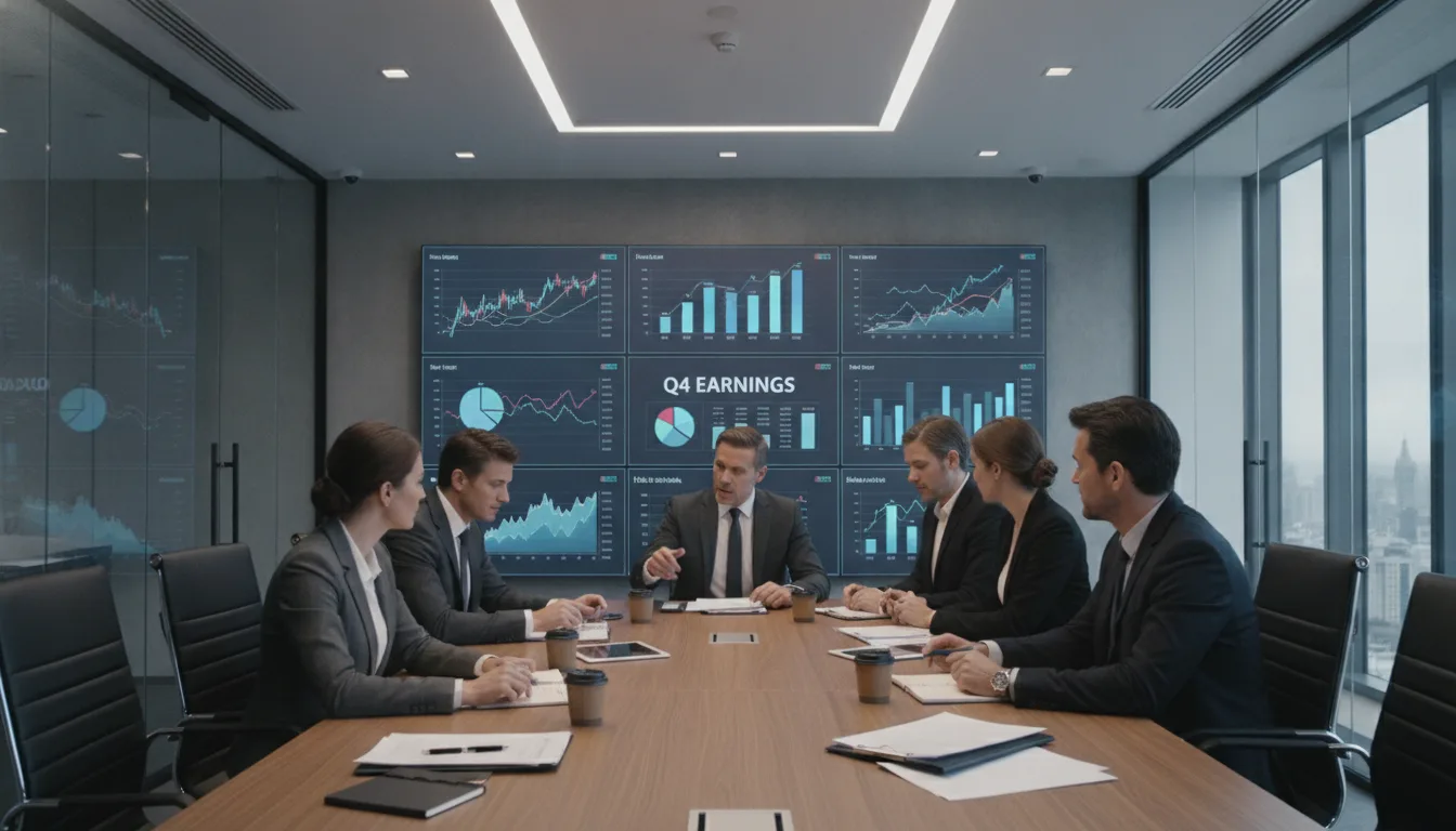 Executivos em reunião analisando gráficos financeiros na tela | Imagine Company - Agência de Marketing e Vendas em Goiânia - GO - BRASIL